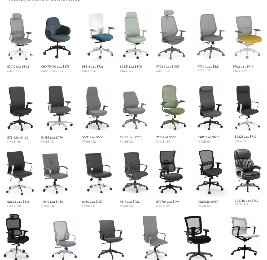 Commercial office and conference chairs